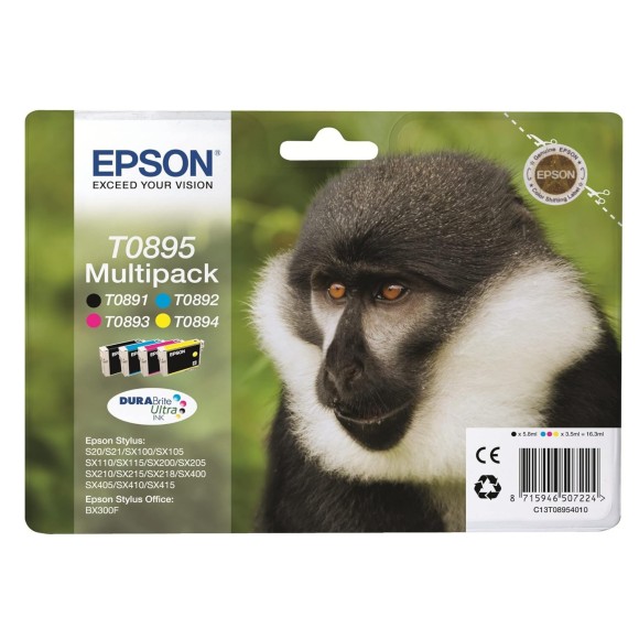Epson T0895 Noir couleur Singe Pack de Cartouches originales