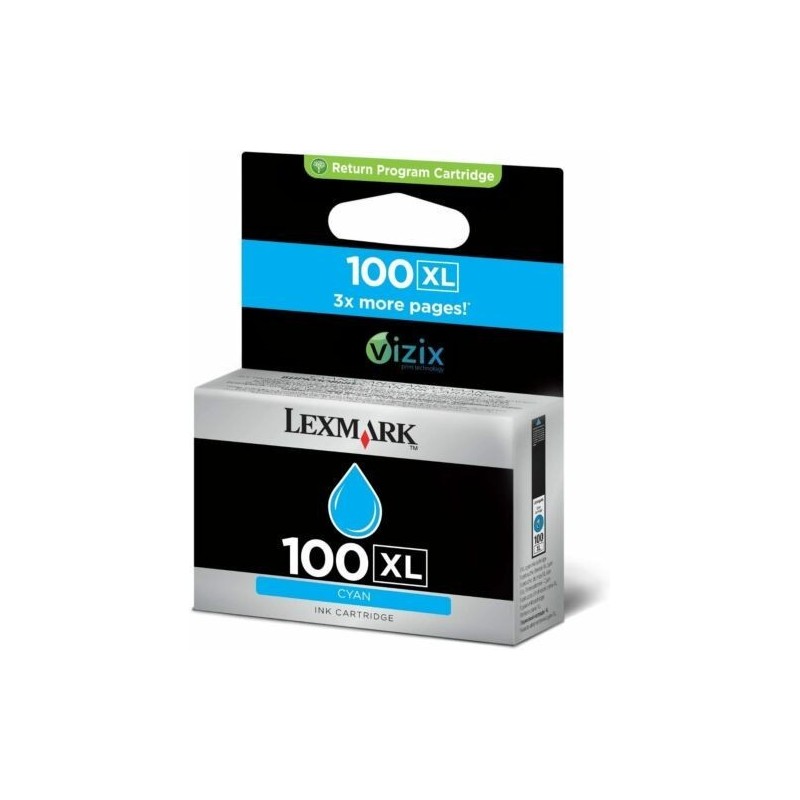 Lexmark 100XL Cyan Cartouche authentique au meilleur prix - Livraison offerte