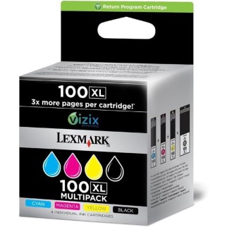 Lexmark 100XL Noir couleur Pack de cartouches authentiques au meilleur prix - Livraison offerte
