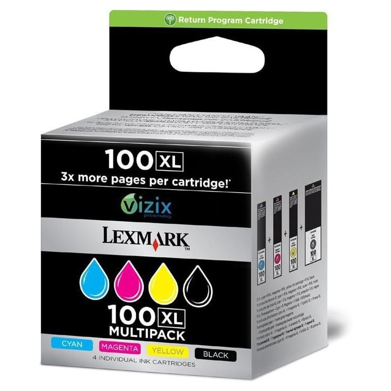 Lexmark 100XL Noir couleur Pack de cartouches authentiques au meilleur prix