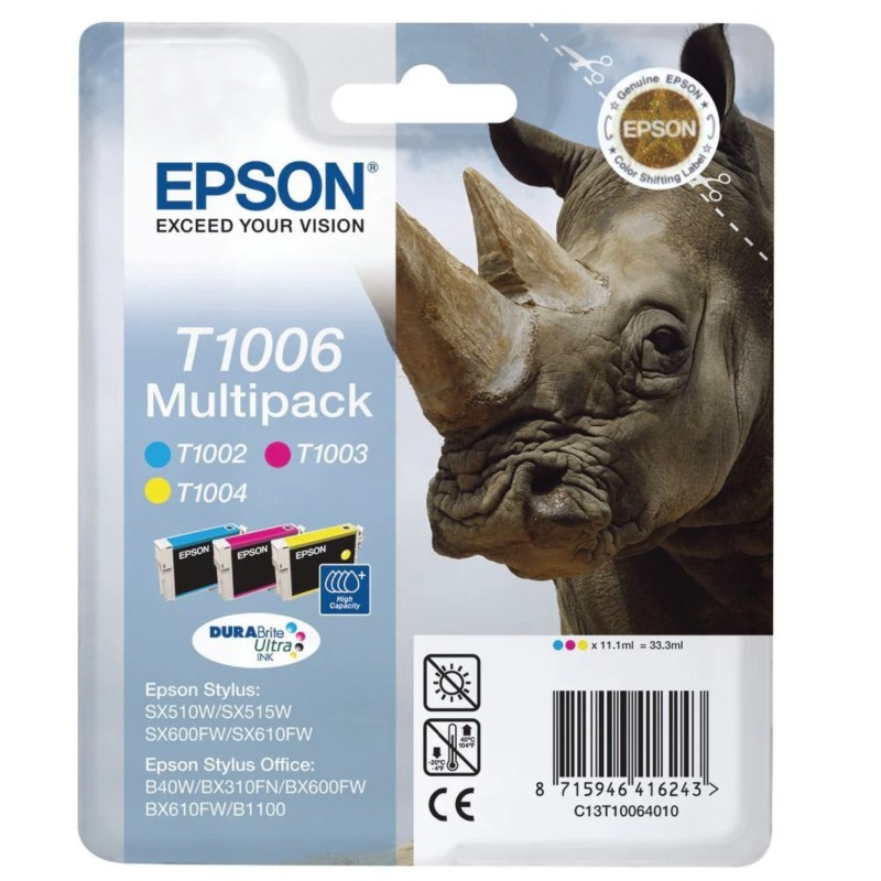 Epson T1006 Couleur Pack de 3 Cartouches d'encre d'origine