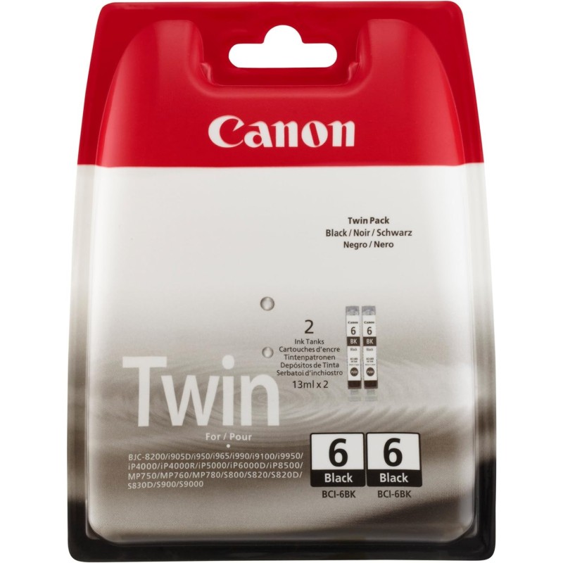 Canon BCI-6BK Noir Pack de cartouches authentiques au meilleur prix
