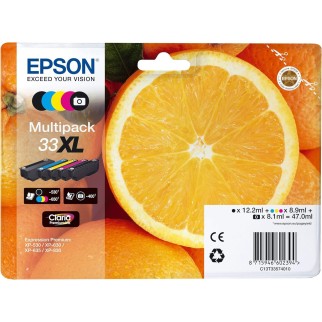 Epson 33XL Orange Noir couleur Pack de cartouches authentiques au meilleur prix - Livraison offerte