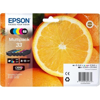 Epson 33 Noir couleur Pack de cartouches authentiques au meilleur prix - Livraison offerte
