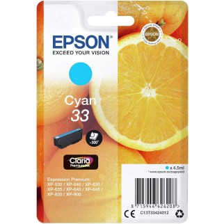 Epson 33 Cyan Cartouche authentique pas cher - Livraison offerte