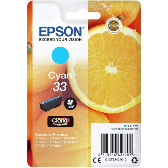 Epson 33 Cyan Cartouche originale