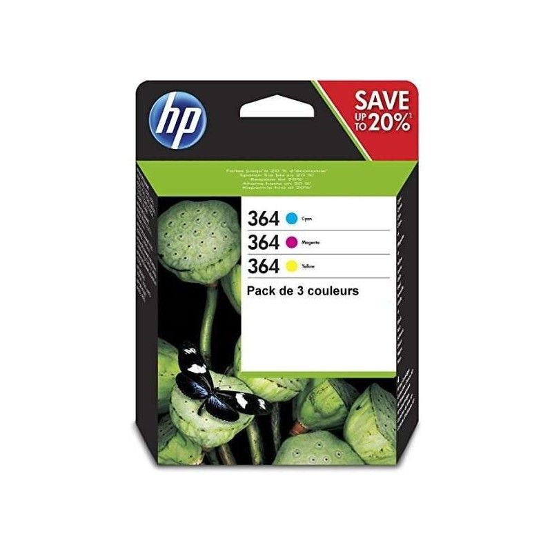 HP 364 Couleur Pack de 3 cartouches authentiques au meilleur prix - Livraison offerte