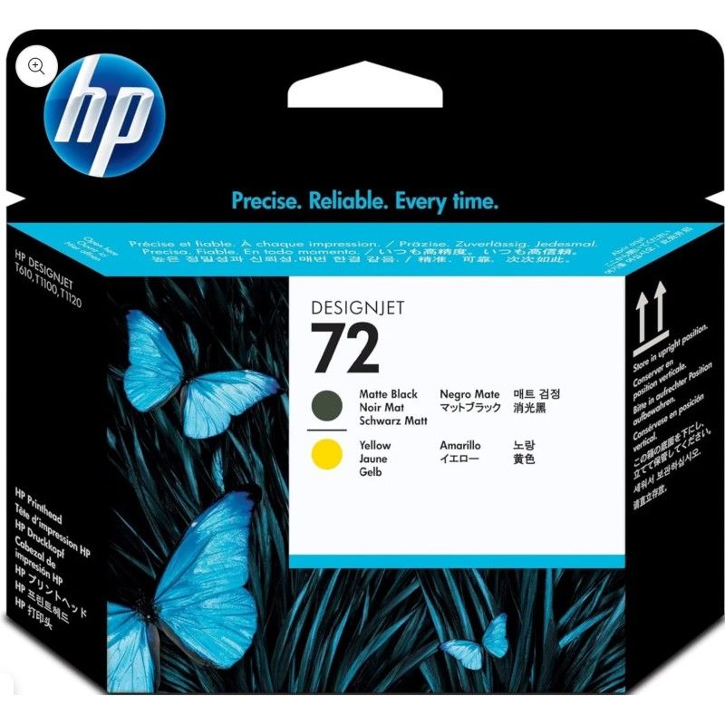 HP 72 Jaune noir mat Tête d'impression d'origine pas cher - Livraison offerte