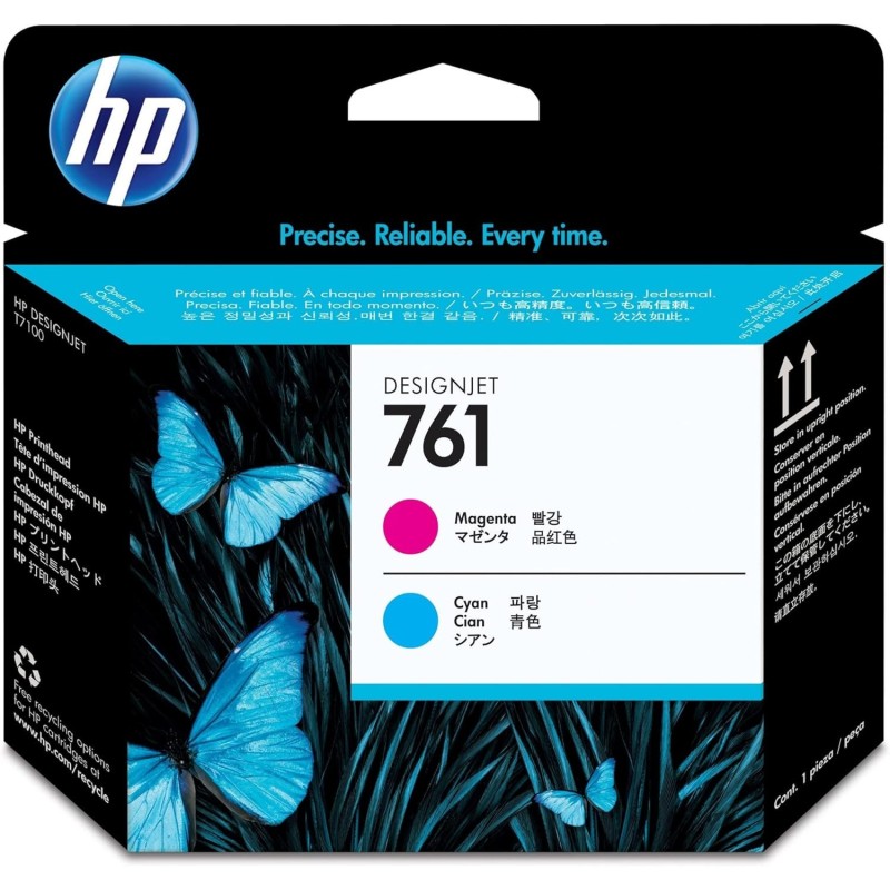 HP 761 Magenta Cyan Tête d'impression d'origine CH646A - Livraison offerte
