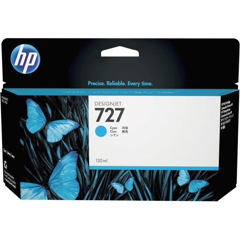 HP 727 Cyan Cartouche d'origine B3P19A - Livraison offerte