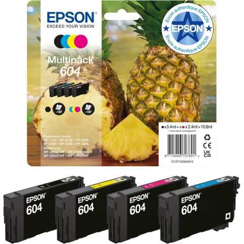 Epson 604 Noir couleur Ananas Pack de cartouches authentiques au meilleur prix - Livraison offerte