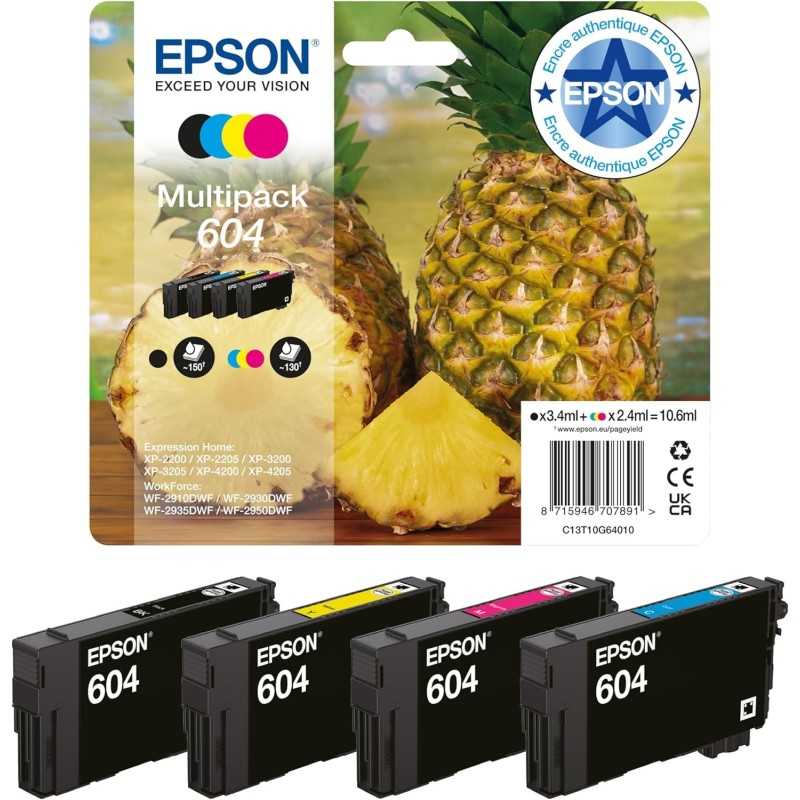 Epson 604 Noir couleur Ananas Pack de cartouches authentiques au meilleur prix - Livraison offerte