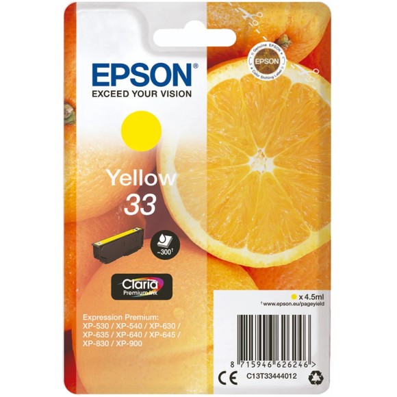 Epson 33 Jaune Cartouche originale