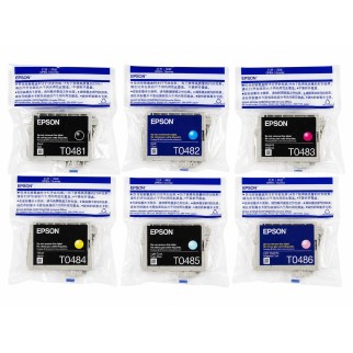 Epson T0487 Noir couleur Hippocampe Pack de 6 Cartouches d'encre d'origine pas cher - Livraison offerte