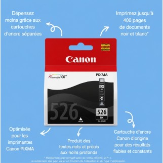 Canon CLI-526BK Noir Cartouche authentique moins chère - Livraison offerte