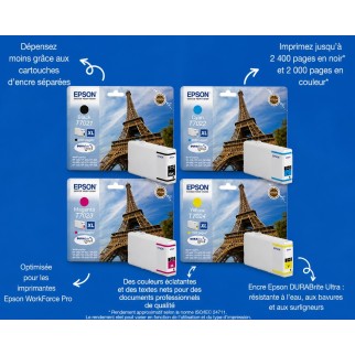 Epson T7021XL/T7022XL/T7023XL/T7024XL Tour Eiffel d'origine pas cher - Livraison offerte