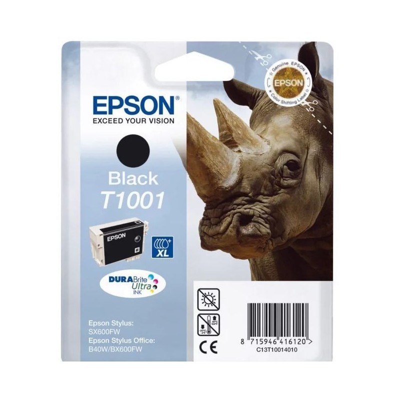 Epson T1001 Noir Rhinocéros Cartouche authentique au meilleur prix