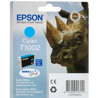 Epson T1002 Cyan Rhinocéros Cartouche authentique pas cher - Livraison offerte