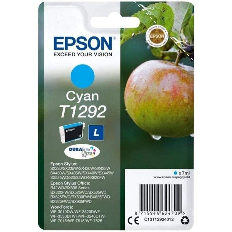Epson T1292 Cyan Pomme Cartouche authentique au meilleur prix - Livraison offerte
