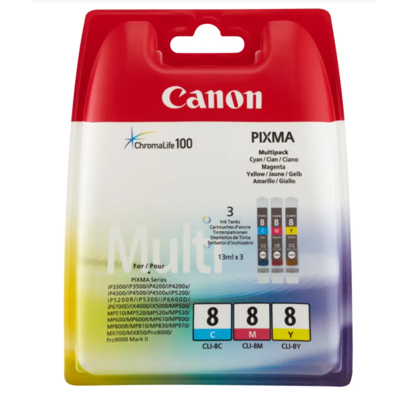 Canon CLI-8 Couleur Pack de cartouches authentiques pas cher - Livraison offerte