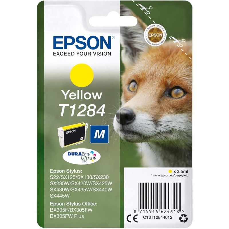 Epson T1284 Jaune Renard Cartouche authentique au meilleur prix - Livraison offerte