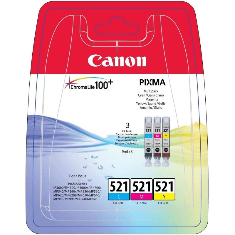 Canon CLI-521 Couleur Pack de cartouches authentiques au meilleur prix