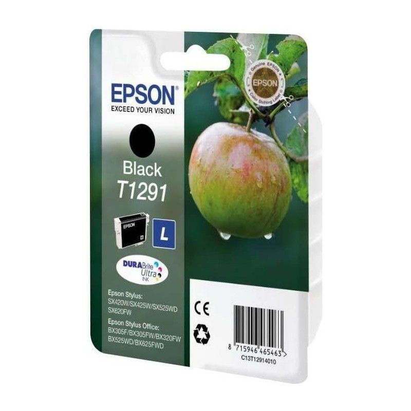 Epson T1291 Noir Pomme Cartouche authentique pas chère - Livraison offerte