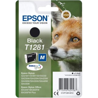 Epson T1281 Noir Renard Cartouche authentique au meilleur prix - Livraison offerte