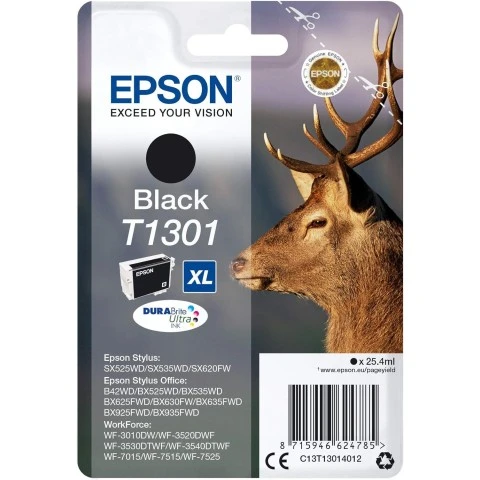 Epson T1301 Noir Cerf Cartouche authentique au meilleur prix - Livraison offerte