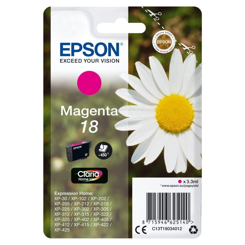 Epson 18 Magenta Pâquerette Cartouche authentique au meilleur prix - Livraison offerte
