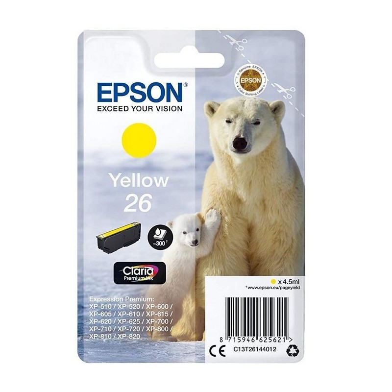 Epson 26 Jaune Ours polaire Cartouche authentique au meilleur prix