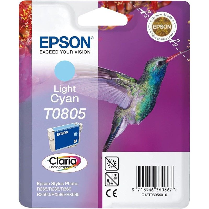 Epson T0805 Cyan clair Colibri Cartouche authentique au meilleur prix - Livraison offerte