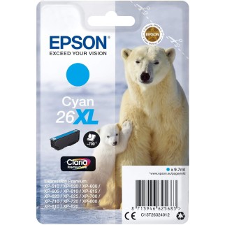 Epson 26XL Cyan Ours Polaire Cartouche authentique au meilleur prix - Livraison offerte