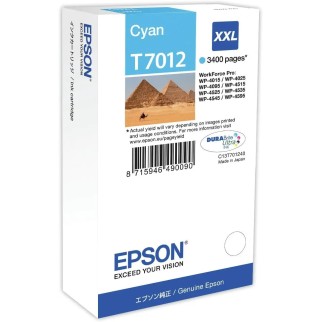 Epson T7012 XXL Cyan Pyramide d'origine pas cher - Livraison offerte