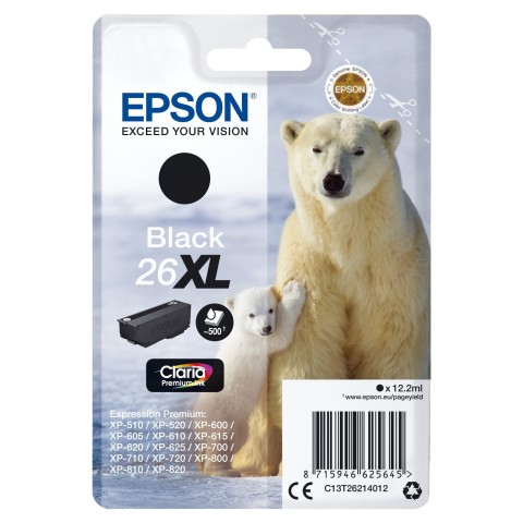Epson 26XL Noir Ours polaire Cartouche authentique au meilleur prix