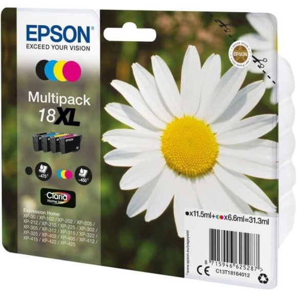Epson 18XL Noir couleur Pâquerette Pack de Cartouches originales