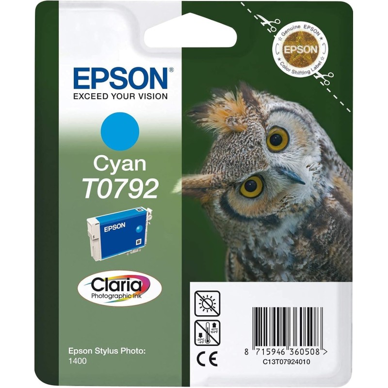 Epson T0792 Cyan Chouette Cartouche authentique au meilleur prix - Livraison offerte