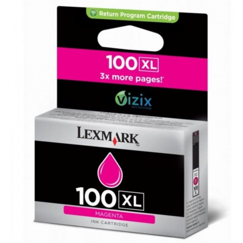 Lexmark 100XL Magenta Cartouche authentique pas cher - Livraison offerte