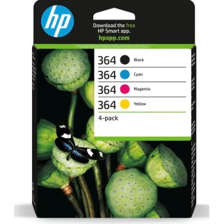 HP 364 Noir couleur Pack de 4 cartouches d'origine pas cher - Livraison offerte