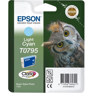 Epson T0795 Cyan clair Chouette Cartouche authentique au meilleur prix - Livraison offerte