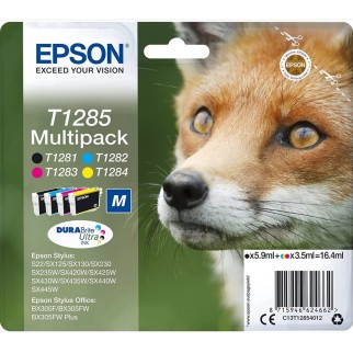 Epson T1285 Noir couleur Renard Pack au meilleur prix - Livraison offerte