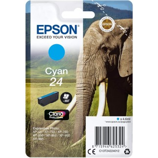 Epson 24 Cyan Eléphant Cartouche authentique au meilleur prix - Livraison offerte