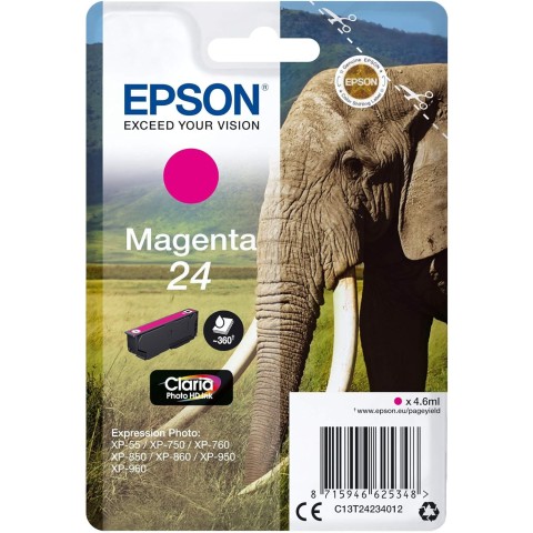 Epson 24 Magenta Eléphant Cartouche authentique au meilleur prix
