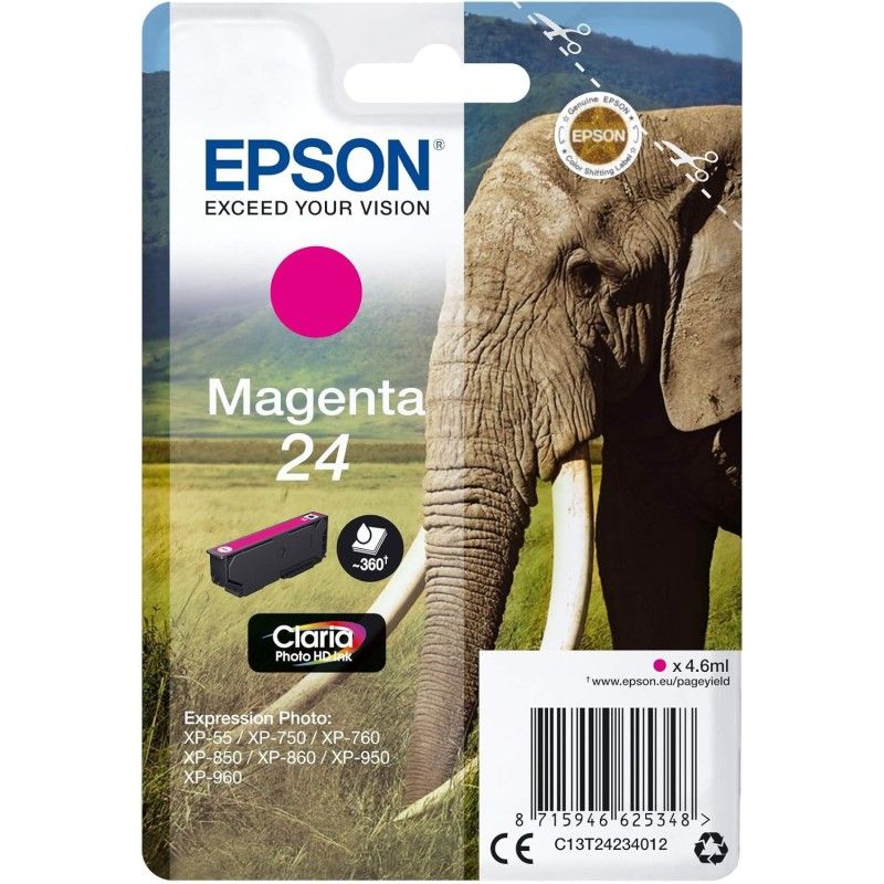 Epson 24 Magenta Eléphant Cartouche authentique pas cher - Livraison offerte