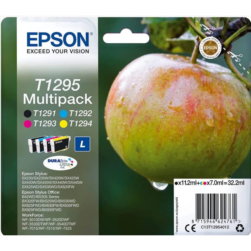 Epson T1295 Noir couleur Pomme Pack pas cher - Livraison offerte