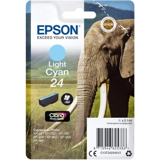 Epson 24 Cyan clair Eléphant Cartouche authentique au meilleur prix - Livraison offerte