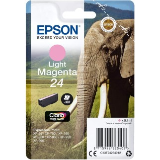 Cartouche Epson 24 Magenta clair Eléphant Cartouche authentique au meilleur prix pas cher - Livraison offerte