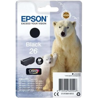 Epson 26 Noir Ours polaire Cartouche  authentique au meilleur prix - Livraison offerte