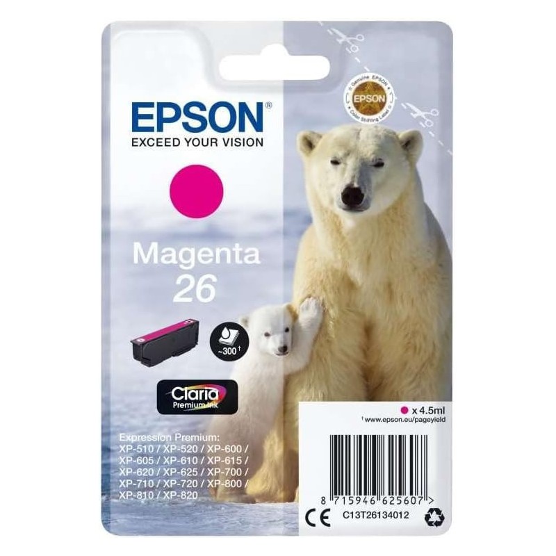 Epson 26 Magenta Ours polaire Cartouche authentique au meilleur prix