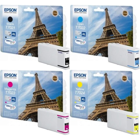 Epson T7021XL/T7022XL/T7023XL/T7024XL Tour Eiffel Pack de 4 cartouches d'origine